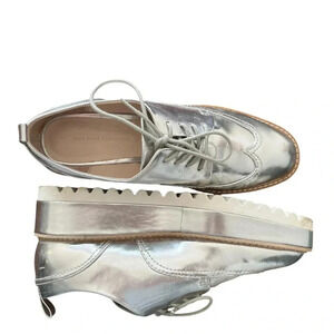 Zara Silver Platform Oxfords
